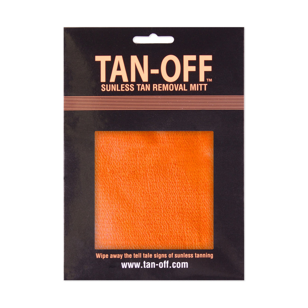 Tan-Off sunless tan removal mitt product packaging front view